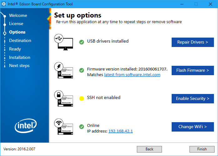Intel Edisonのインストーラ